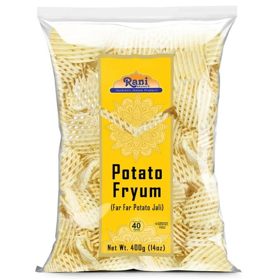 Rani Far Far/Fryums (Wheat & Tapioca Pellet) Potato Jhali 14oz (400g) ~ Vegan, Kosher, Uncooked, Used to Make Papad, Bhungra/Chip Snack