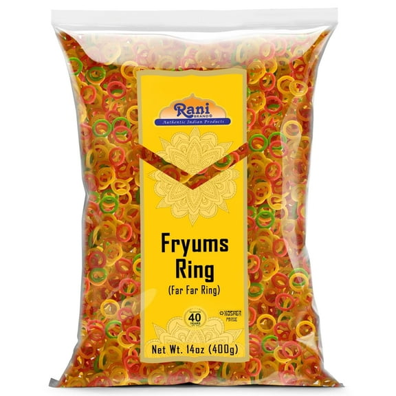 Rani Far Far / Fryums (Wheat & Tapioca Pellet) Ring Shape 14oz (400g) ~ Vegan, Kosher, Uncooked, Used to Make Papad, Bhungra / Chip Snack