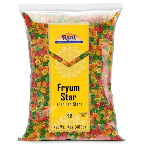 Rani Far Far / Fryums (Wheat & Tapioca Pellet) Star Shape 14oz (400g) ~ Vegan, Kosher, Uncooked, Used to Make Papad, Bhungra / Chip Snack