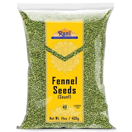 Rani Fennel Seeds (Saunf Sabut) Whole Spice 14oz (400g) All Natural ~ Gluten Friendly | NON-GMO | Kosher | Vegan | Indian Origin