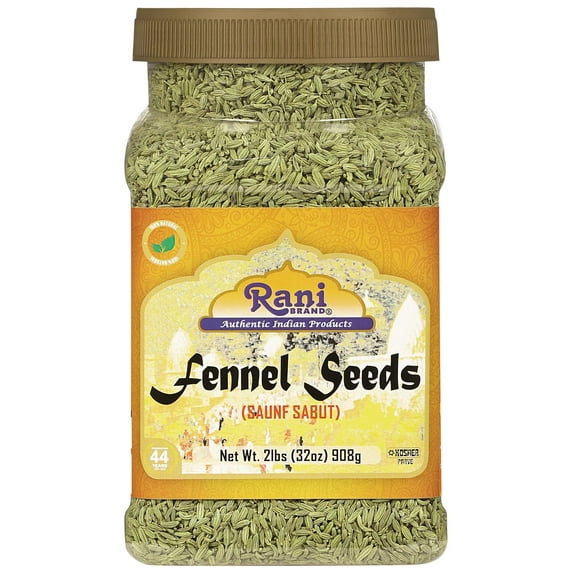 Rani Fennel Seeds (Saunf Sabut) Whole Spice 32oz (2lbs) 908g PET Jar ~ All Natural | Gluten Friendly | NON-GMO | Kosher | Vegan | Indian Origin
