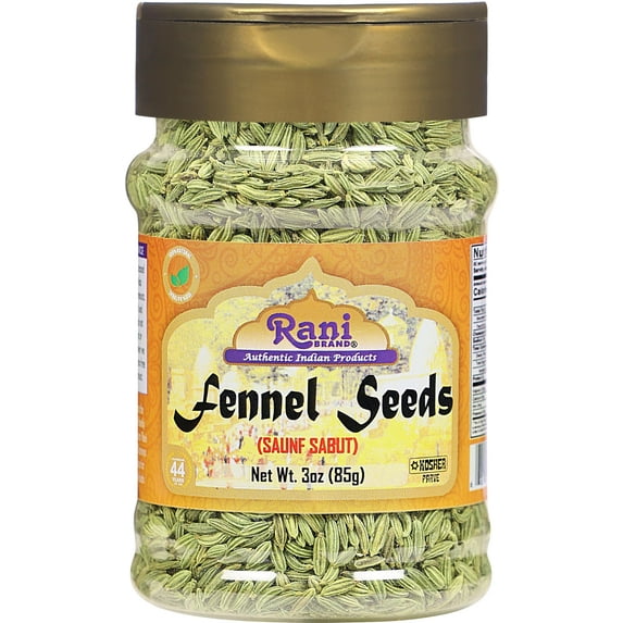 Rani Fennel Seeds (Saunf Sabut) Whole Spice 3oz (85g) All Natural ~ Gluten Friendly | NON-GMO | Vegan | Indian Origin