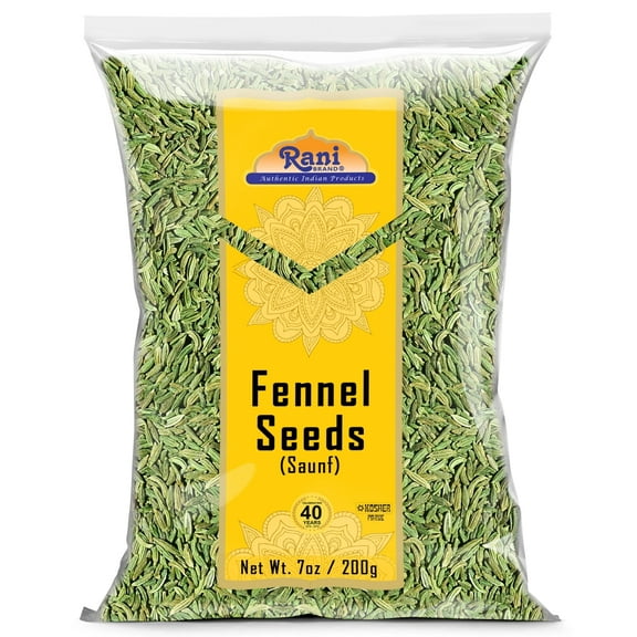 Rani Fennel Seeds (Saunf Sabut) Whole Spice 7oz (200g) ~ All Natural | Gluten Friendly | NON-GMO | Kosher | Vegan | Indian Origin
