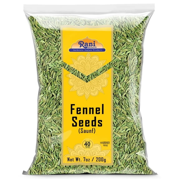 Rani Fennel Seeds (Saunf Sabut) Whole Spice 7oz (200g) ~ All Natural | Gluten Friendly | NON-GMO | Kosher | Vegan | Indian Origin