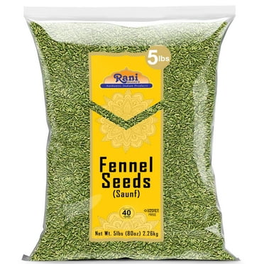 Rani Fennel Seeds (Saunf Sabut) Whole Spice 80oz (5lbs) 2.27kg Bulk ~ All Natural | Gluten Friendly | NON-GMO | Kosher | Vegan | Indian Origin