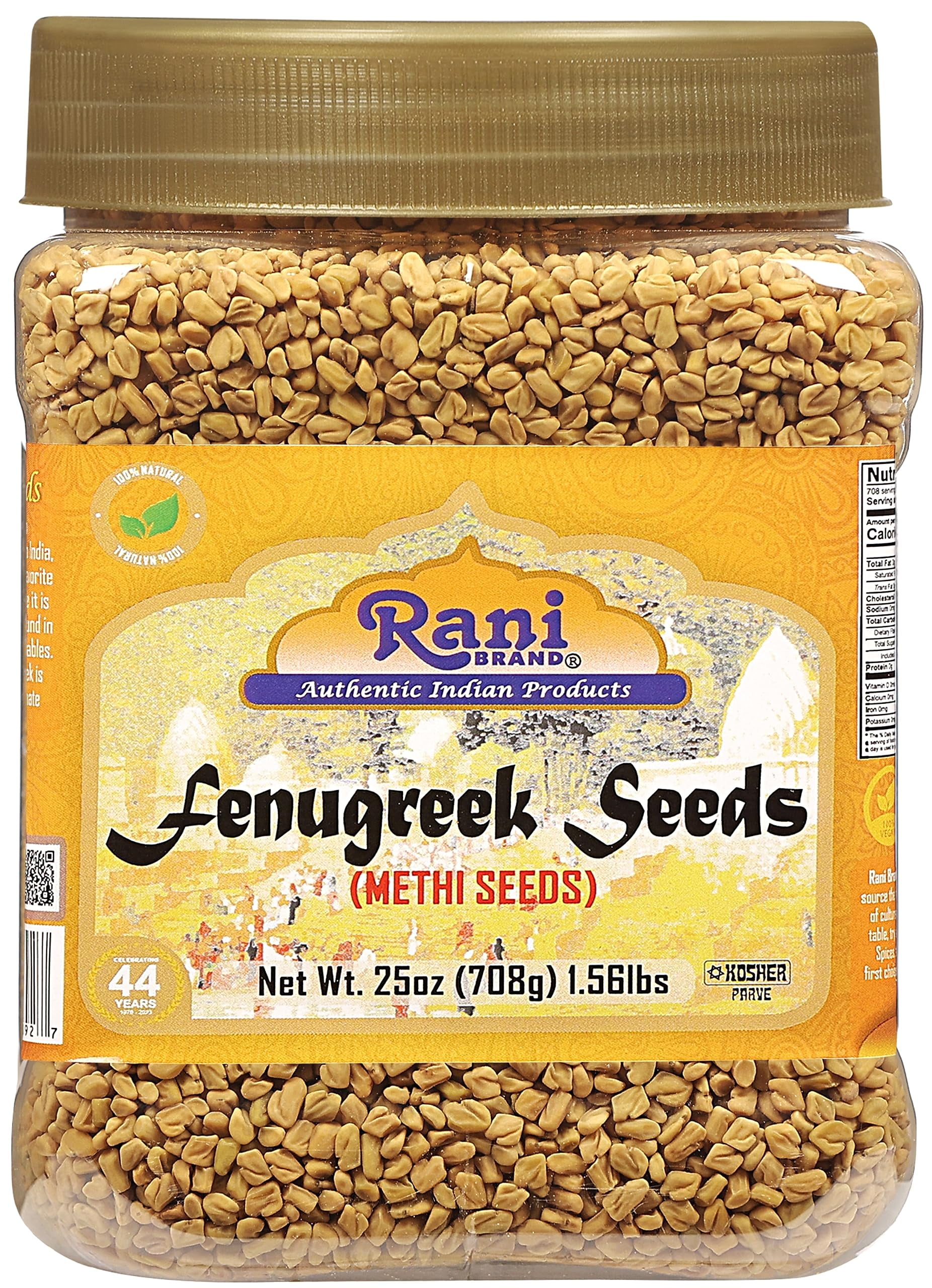 Rani Fenugreek (Methi) Seeds Whole 25oz (1.56lbs) 708g PET Jar