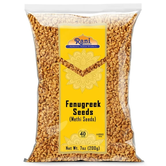 Rani Fenugreek (Methi) Seeds Whole 7oz (200g) Trigonella foenum graecum ~ All Natural | Vegan | Gluten Friendly | Non-GMO | Kosher | Indian Origin, used in cooking & Ayurvedic spice