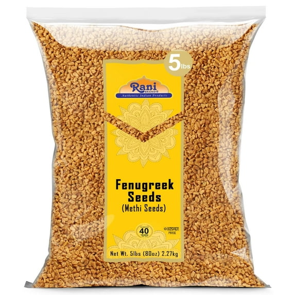 Rani Fenugreek (Methi) Seeds Whole, 80oz (5lbs) 2.27kg, Bulk, Trigonella Foenum Graecum ~ All Natural | Vegan | Gluten Friendly | Non-GMO | Kosher | Indian Origin, used in cooking & Ayurvedic spice