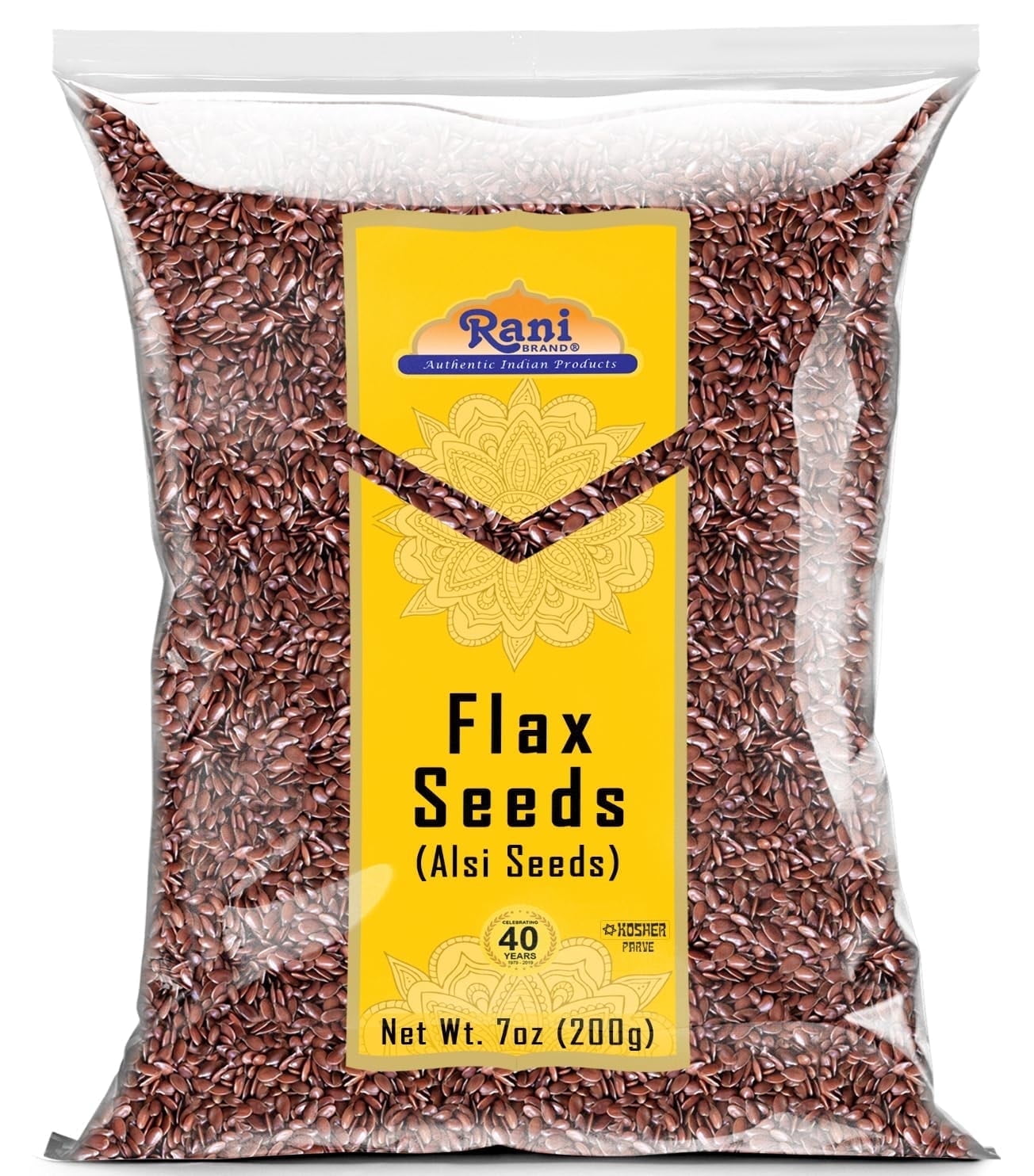 Rani Flax Seeds Whole Raw (Alsi, Linum usitatissimum) 7oz (200g) All Natural ~ Gluten Friendly | NON-GMO | Kosher | Vegan | Indian Origin