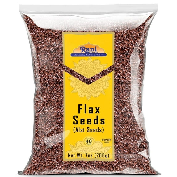 Rani Flax Seeds Whole Raw (Alsi, Linum usitatissimum) 7oz (200g) All Natural ~ Gluten Friendly | NON-GMO | Kosher | Vegan | Indian Origin