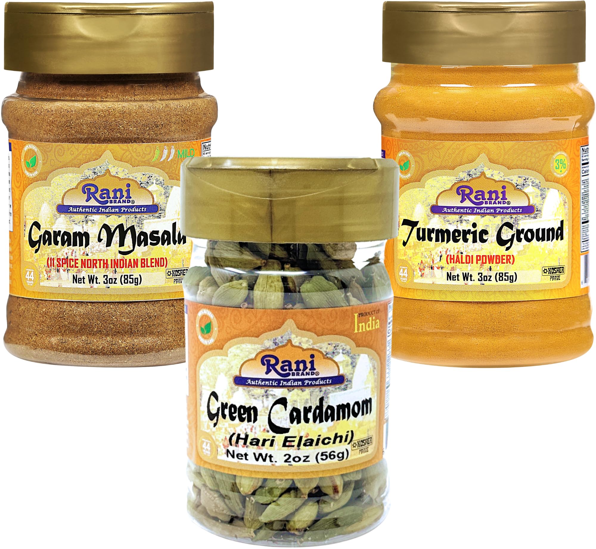 Rani Garam Masala 3oz (85g), Green Cardamom Pods 2oz (56g),Turmeric ...