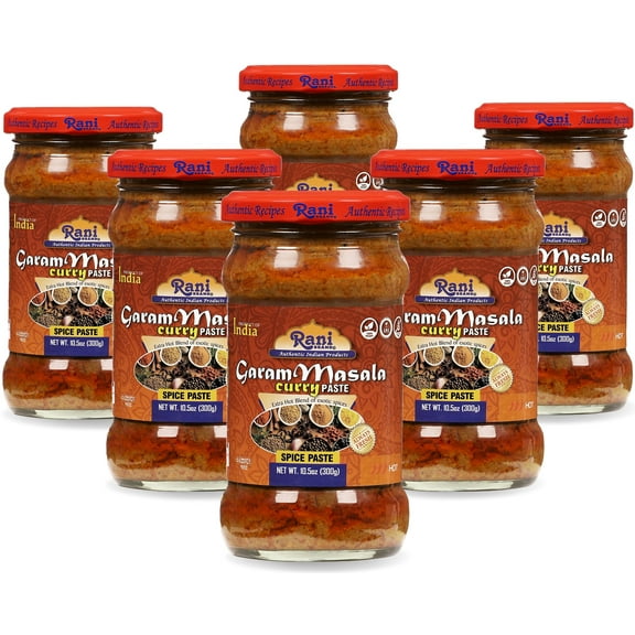 Rani Garam Masala Curry Spice Paste 10.5oz (300g) Glass Jar, Pack of 5+1 FREE ~ No Colors | All Natural NON-GMO | Kosher | Vegan | Gluten Free | Indian Origin