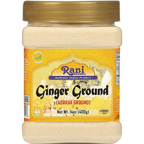 Rani Ginger (Adarak) Powder Ground, Spice 14oz (400g) PET Jar ~ Natural | Vegan | Gluten Friendly | NON-GMO | Kosher | Indian Origin