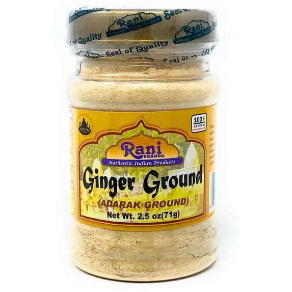 Rani Ginger (Adarak) Powder Ground, Spice 2.5oz (71g) PET Jar ~ All Natural | Vegan | Gluten Friendly | NON-GMO | Indian Origin