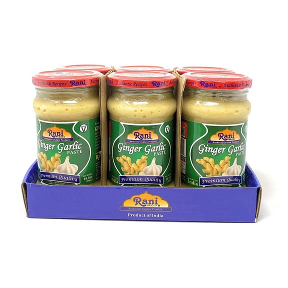 Rani Ginger-Garlic Cooking Paste 10.58oz (300g) ~ Pack of 6 ~ Vegan | Glass Jar | Gluten Free | NON-GMO | No Colors | Indian Origin