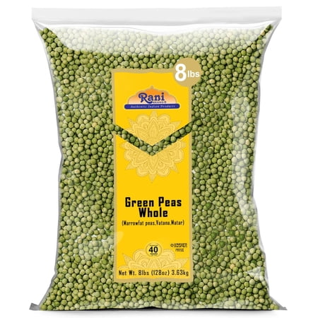 Rani Green Peas Whole, Dried (Marrowfat Peas, Vatana, Matar) 128oz (8lbs) 3.63kg Bulk ~ All Natural | Vegan | Kosher | Gluten Friendly | Product of USA