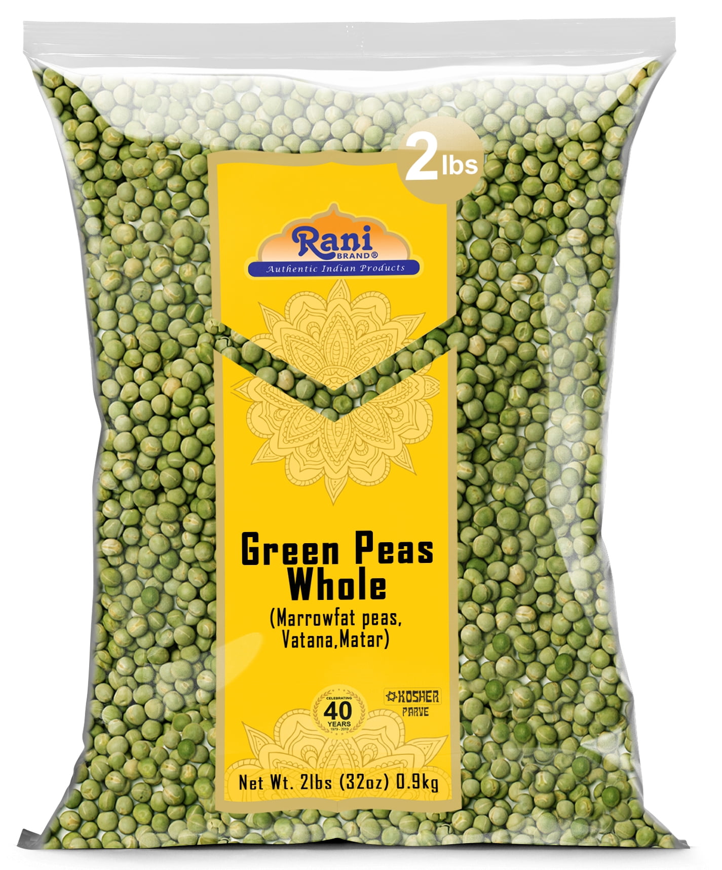Rani Green Peas Whole, Dried (Marrowfat Peas, Vatana, Matar) 2lbs (32oz) Used to make Mushy