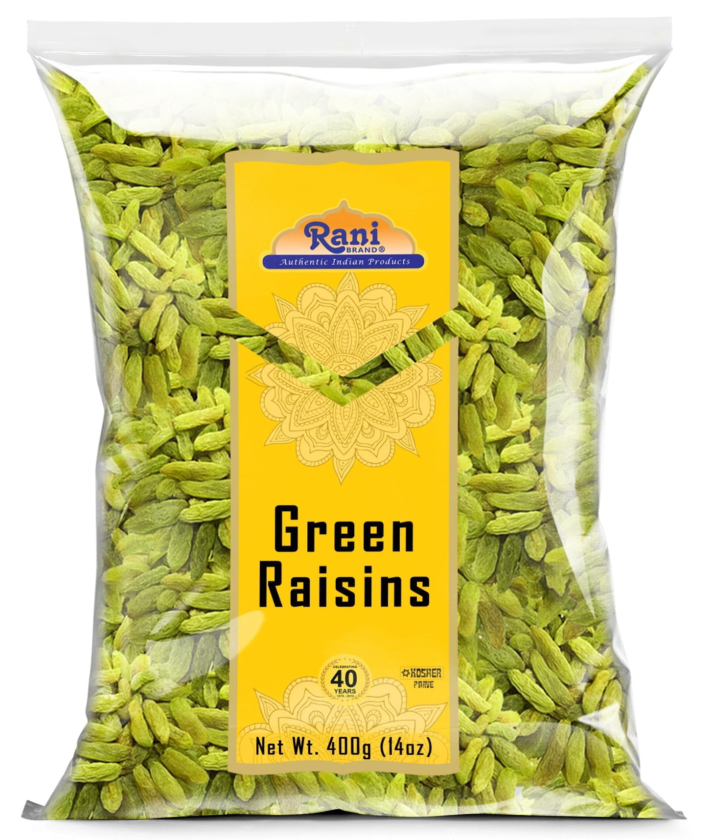 Rani Green Raisins 14oz (400g) ~ All Natural | Gluten Friendly | NON-GMO | Kosher | Vegan | Product of USA