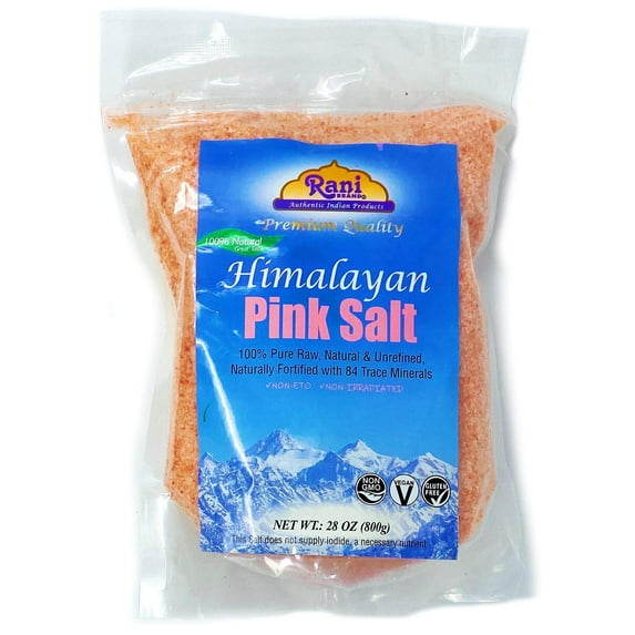 Rani Himalayan Pink Salt (84 Essential Trace Minerals) 800g (28oz) ~ All Natural | Vegan | Gluten Friendly | NON-GMO (Resealable Pouch)
