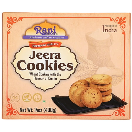 Rani Jeera Cookies (Wheat Cookies with the Flavor of Cumin) 14oz (400g) ~ All Natural | Vegan | Non-GMO | Indian Origin