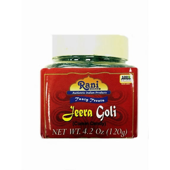 Rani Jeera Goli (Cumin Candy) 4.2oz (120g) PET Jar ~ All Natural | Vegan | Gluten Friendly | NON-GMO | Indian Origin & Taste