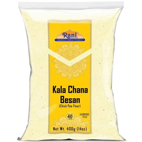 Rani Kala Chana Besan (Chick Peas Flour) 14oz (400g) ~ All Natural | Vegan | Gluten Friendly | NON-GMO | Kosher | Indian Origin