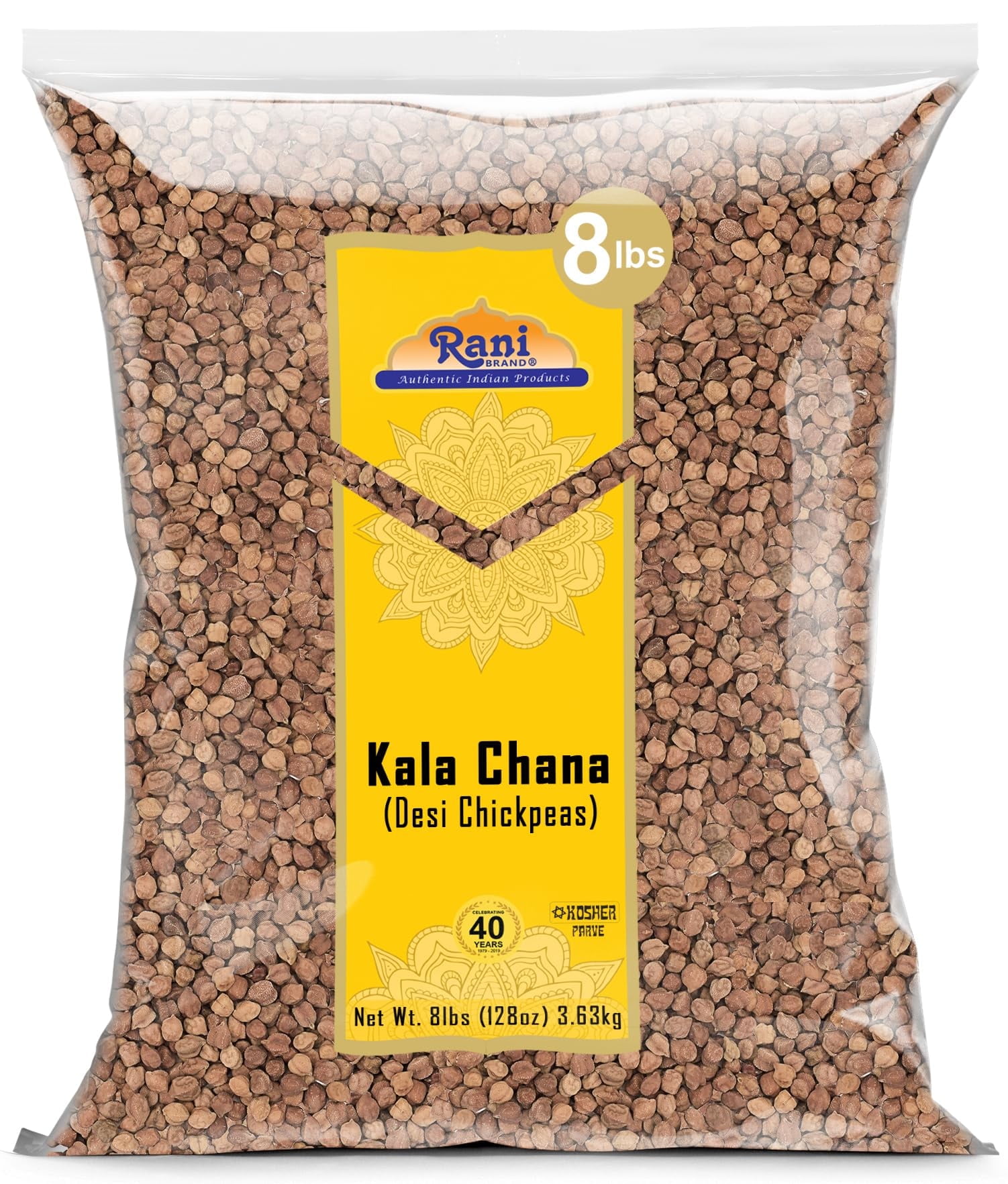 RANI BRAND, Kala Chana Desi Chickpeas 128oz, Vegan, Kosher