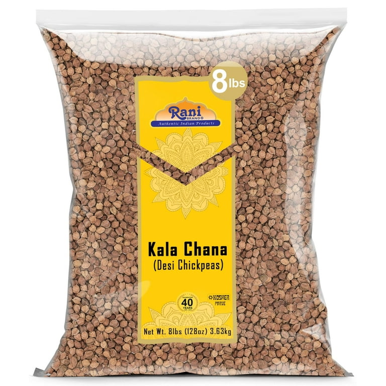 RANI BRAND, Kala Chana Desi Chickpeas 128oz, Vegan, Kosher