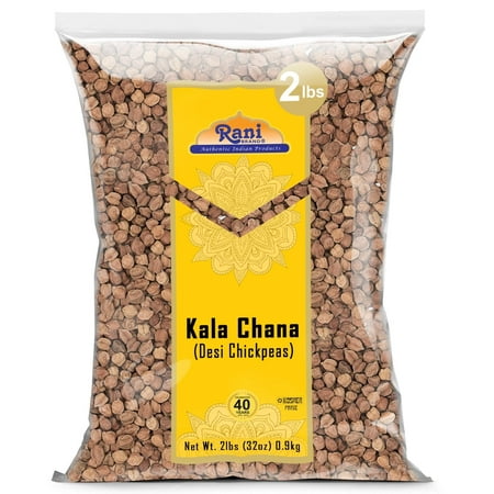 Rani Kala Chana (Desi Chickpeas Chana with skin) 32oz (2lbs) 907g ~ All Natural | Gluten Friendly | NON-GMO | Vegan | Kosher | Indian Origin