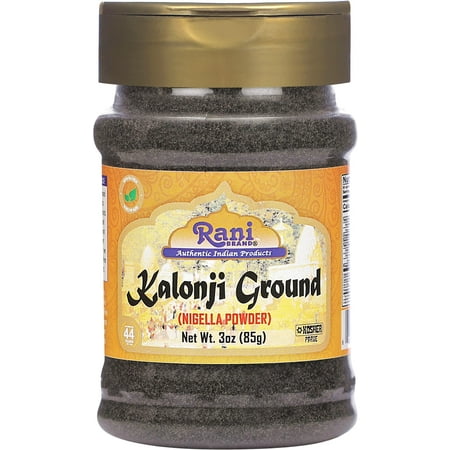 Rani Kalonji (Black Seed, Nigella Sativa, Black Cumin) Ground, Powder 3oz (85g) PET Jar ~ All Natural | Gluten Friendly | NON-GMO | Kosher | Vegan | Indian Origin