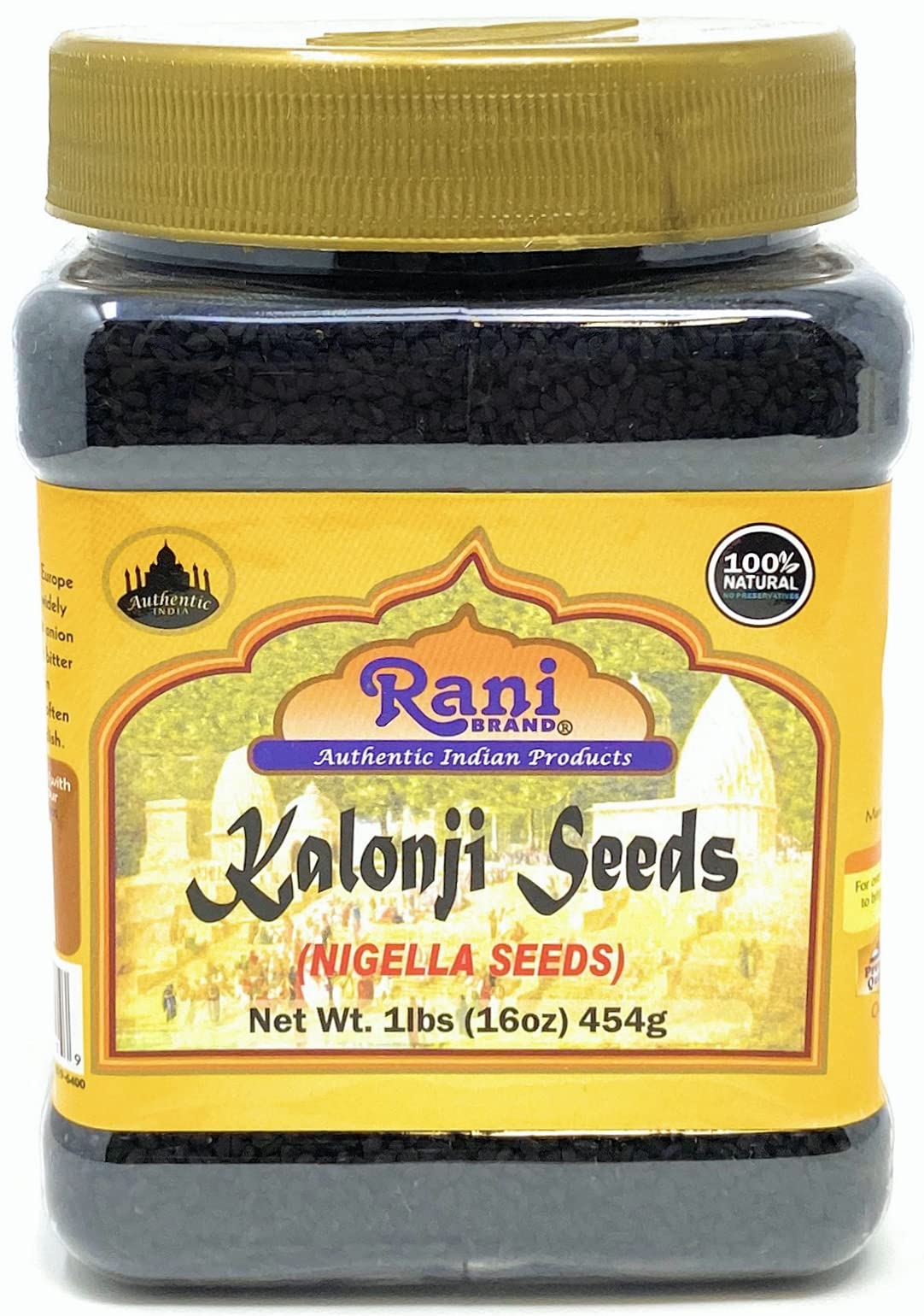 Rani Kalonji Seeds Whole (Black Seed, Nigella Sativa, Black Cumin) Spice 16oz (454g) PET Jar, All Natural ~ Gluten Friendly | NON-GMO | Vegan | Indian Origin - image 1 of 4