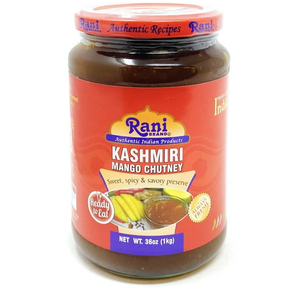 Rani Kashmiri Mango Chutney (Indian Preserve) 36oz (2.2lbs) 1kg Glass Jar, Ready to eat, Vegan ~ Gluten Free, All Natural, NON-GMO