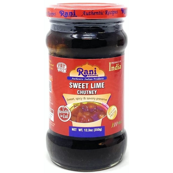 Rani Lime Sweet Mango Chutney (Indian Preserve) 12.5oz (350g) Glass Jar, Ready to eat, Vegan ~ Gluten Free, All Natural, NON-GMO
