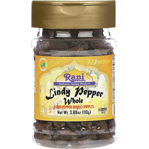 Rani Lindy Pepper Whole (Long Pepper, Piper Longum, Pipli) 3.88oz (110g) PET Jar ~ All Natural | Gluten Friendly | NON-GMO | Kosher | Vegan | Indian Origin