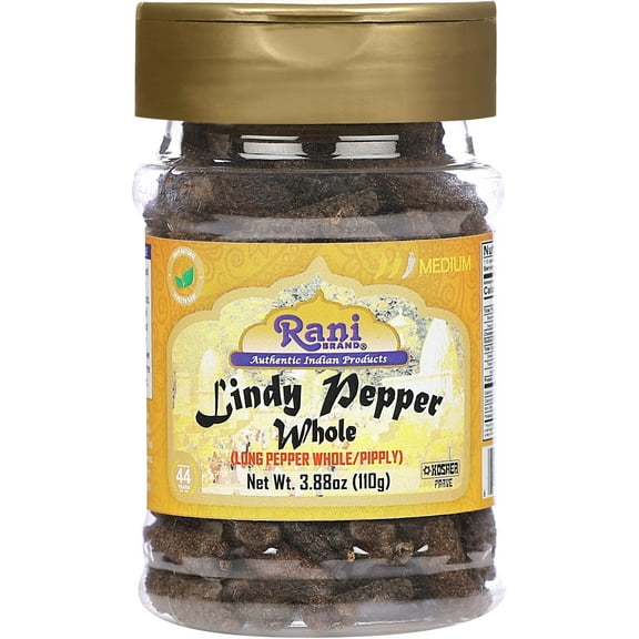 Rani Lindy Pepper Whole (Long Pepper, Piper Longum, Pipli) 3.88oz (110g) PET Jar ~ All Natural | Gluten Friendly | NON-GMO | Kosher | Vegan | Indian Origin