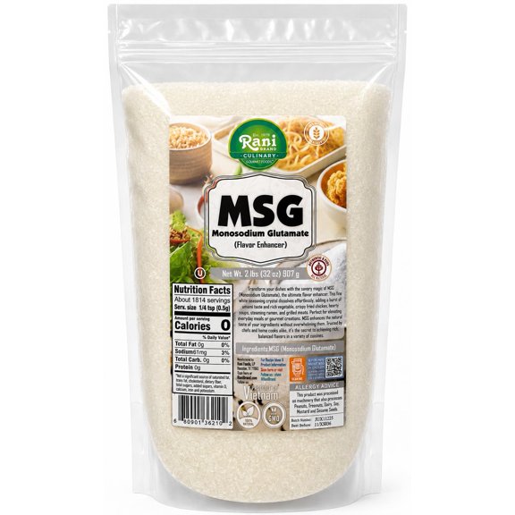 Rani MSG (Monosodium Glutamate) 32oz (2lbs) 908g ~ Gluten Free | NON-GMO | Kosher | Vegan | Product of Vietnam