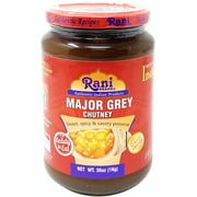Rani Major Grey Mango Chutney (Indian Preserve) 36oz (2.2lbs) 1kg Value Pack, Glass Jar, Ready to eat, Vegan ~ Gluten Free, All Natural, NON-GMO