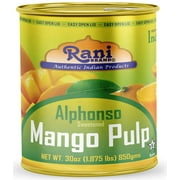 Rani Mango Pulp Puree (Makes Mango Lassi Shakes) Alphonso Sweetened 30oz (1.875lbs) 850g ~ Kosher | All Natural | NON-GMO | Vegan | No colors | Gluten Free | Indian Origin