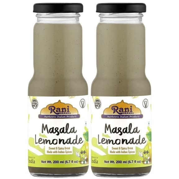 Rani Masala Lemonade 6.7 fl oz (200 ml) Glass Bottle, Pack of 2 ~ Indian Fruit Beverage | Vegan | Gluten Free | NON-GMO | Indian Origin