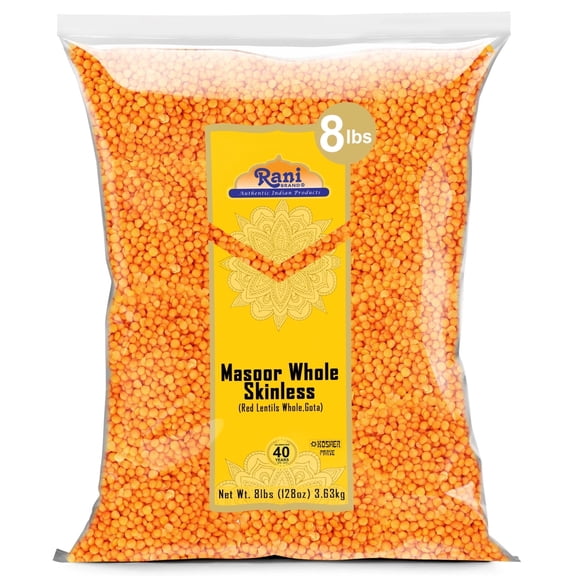 Rani Masoor Gota (Football) Indian Red Lentils Skinless 128oz (8lbs) 3.63kg Bulk ~ All Natural | Gluten Friendly | NON-GMO | Kosher | Vegan
