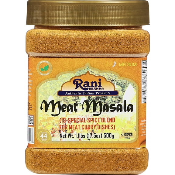 Rani Meat Curry Masala 21-Spice Blend 17.5oz (1.1lbs) 500g PET Jar ~ All Natural | Vegan | No Colors | Gluten Friendly | NON-GMO | Kosher | Indian Origin