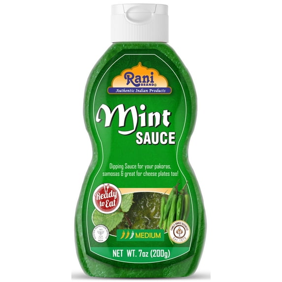 Rani Mint Sauce (Savory Dipping Sauce) 7oz (200g) Glass Jar, Ready to eat, Vegan ~ Gluten Free | NON-GMO | Kosher | Indian Origin