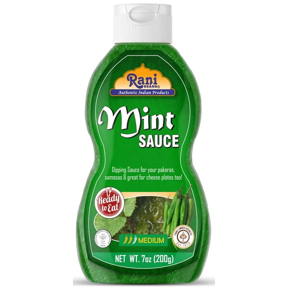 Rani Mint Sauce (Savory Dipping Sauce) 7oz (200g) Glass Jar, Ready to eat, Vegan ~ Gluten Free | NON-GMO | Kosher | Indian Origin