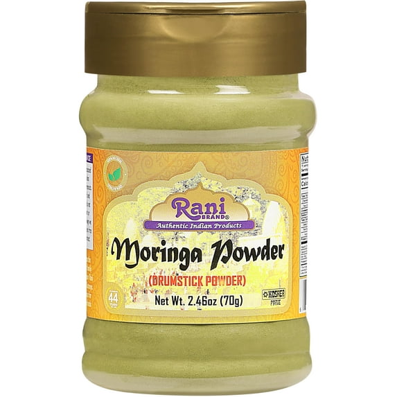 Rani Moringa Powder (Drumstick Powder) 2.46oz (70g) PET Jar ~ 100% Natural | Vegan | Gluten Friendly | NON-GMO | No colors | Indian Origin
