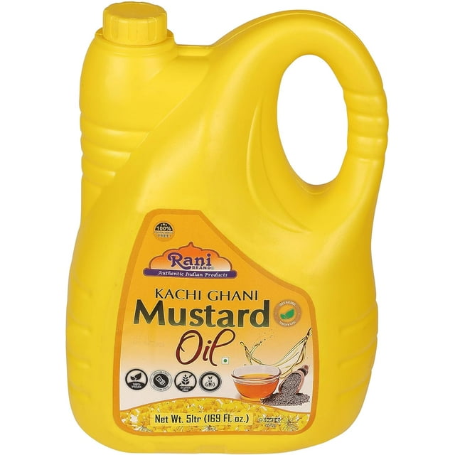 Rani Mustard Oil (Kachi Ghani) 169 Ounce (5 Liter) NONGMO Kosher