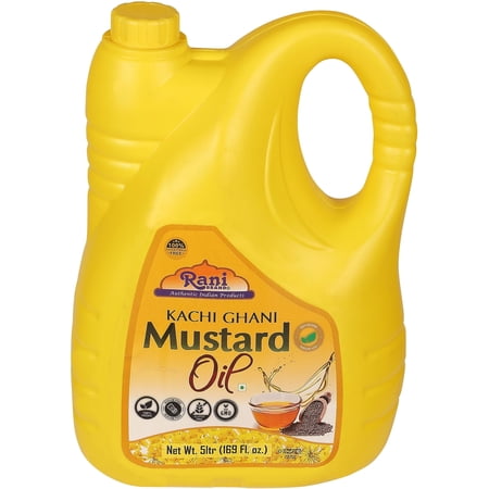 Rani Mustard Oil (Kachi Ghani) 169oz (5 Liter) NON-GMO | Gluten Free | Kosher | Vegan | 100% Natural