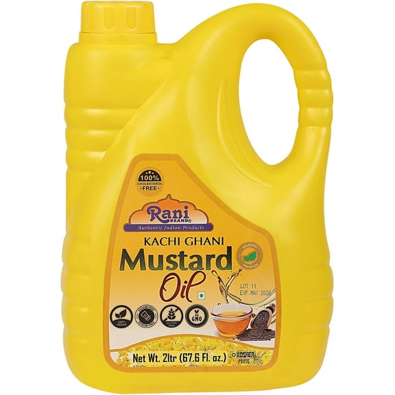 Rani Mustard Oil (Kachi Ghani) 67.6 Ounce (2 Liter) NON-GMO | Kosher | Gluten Free | Vegan | 100% Natural