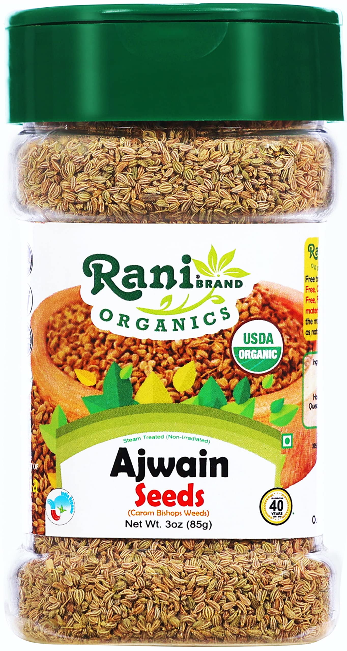 Rani Organic Ajwain Seeds (Carom Weed) Whole Indian Spice 3oz