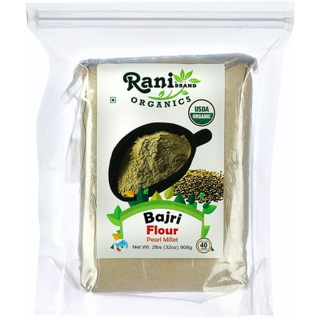 Rani Organic Bajri Flour (Pearl Millet) 32oz (2lbs) 908g ~ All Natural | Vegan | Gluten Friendly | NON-GMO | Indian Origin | USDA Certified Organic