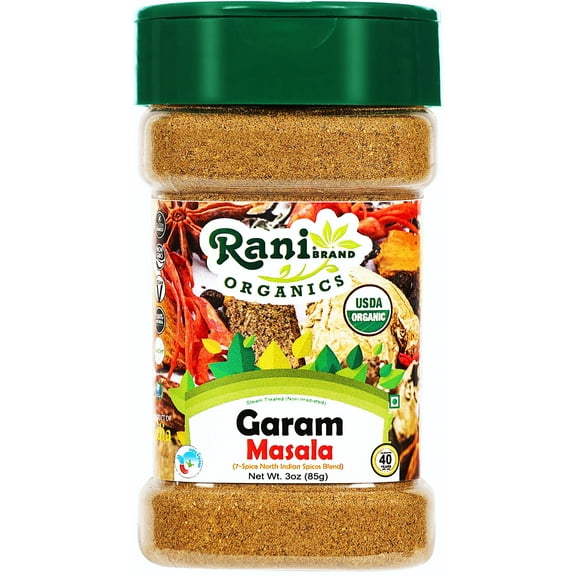 Rani Organic Garam Masala (7-Spice North Indian Spices Blend) 3oz (85g) PET Jar ~ All Natural | Salt-Free | Vegan | Gluten Friendly | NON-GMO | Indian Origin | USDA Certified Organic